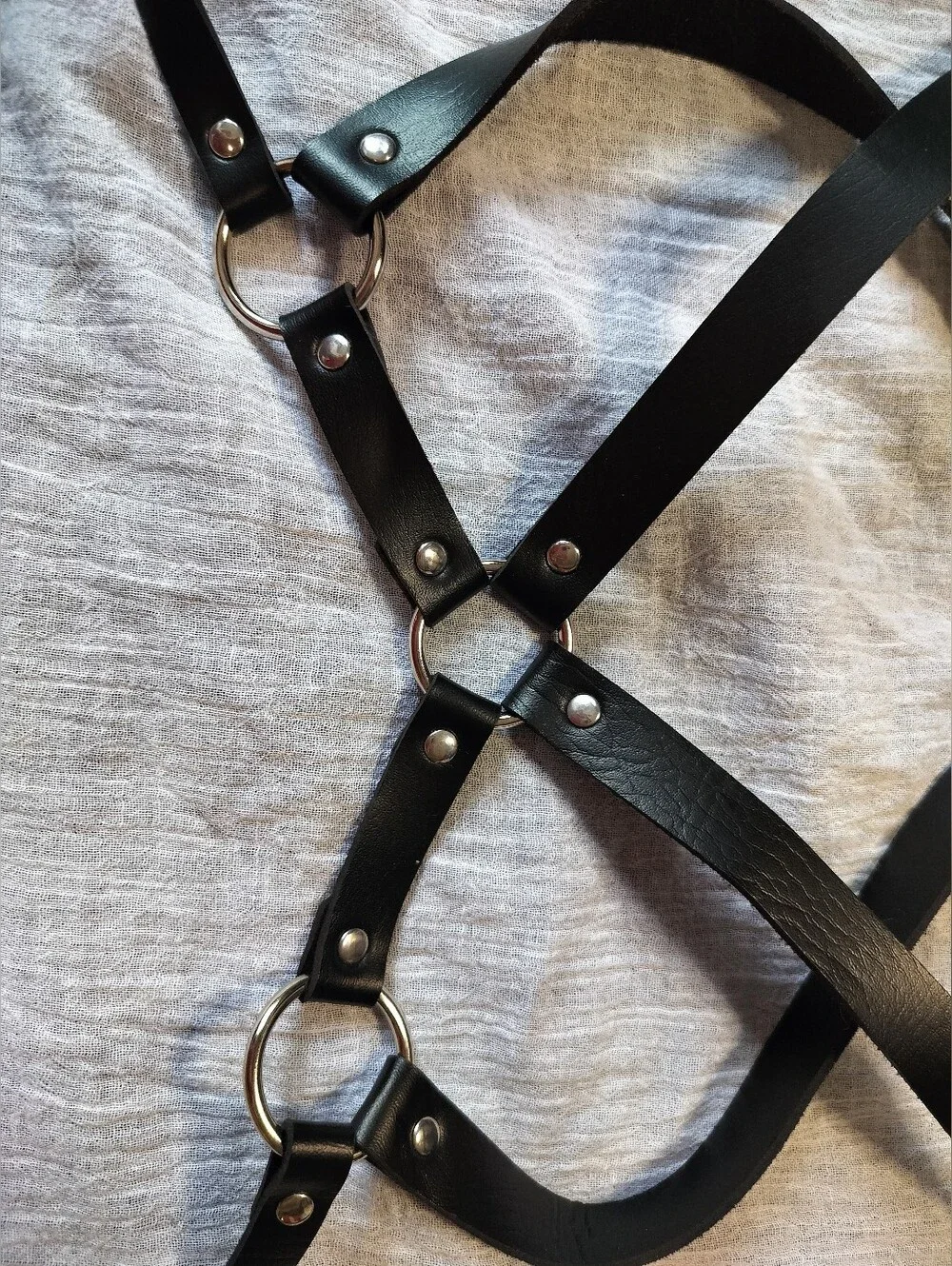 NEW Artisan Harness 100% Leather Bra Belt One Size Gothic Sexy Adjustable